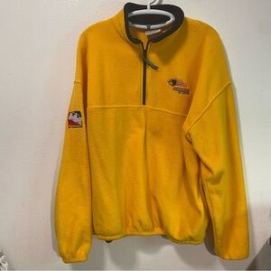 Indy Racing Mens Jacket Size XL Yellow Gold Quarter‎ Zip Kangaroos Pocket